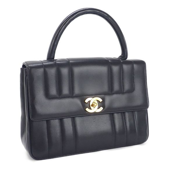 CHANEL Lambskin Mademoiselle Handbag Black With Gold Hardware - Picture 1 of 16
